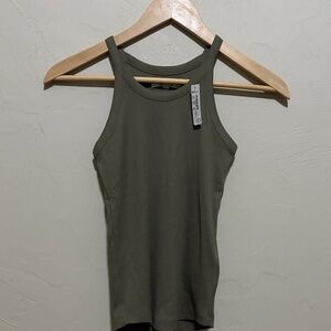 Madewell Olive Ribbed Tank Top